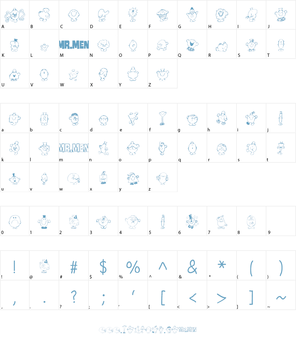 Mr Men Font Character